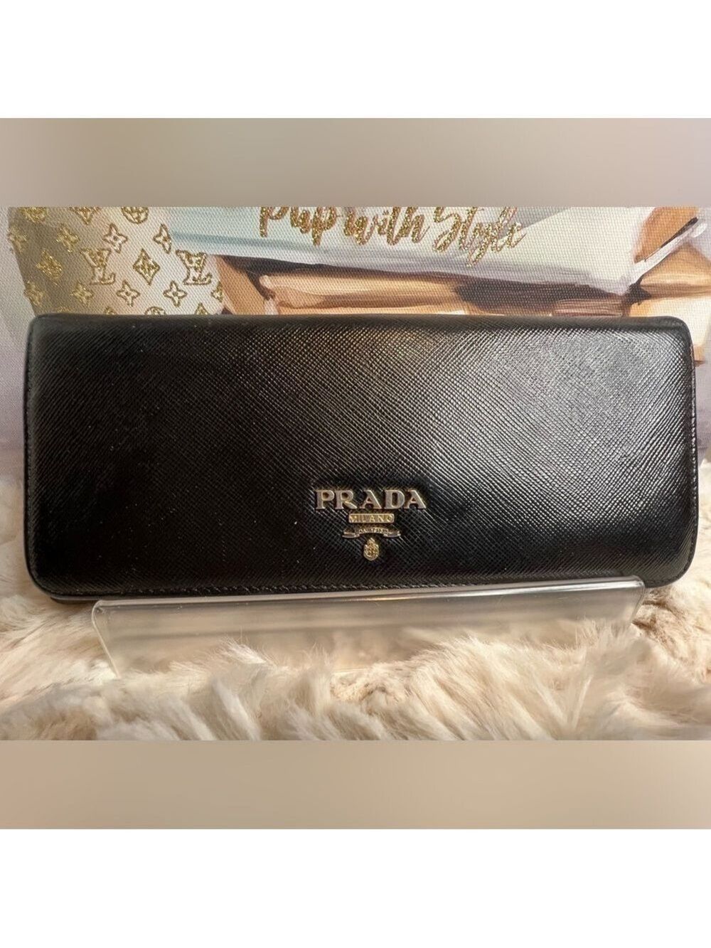 PRADA SAFFIANO LEATHER FLAP WALLET